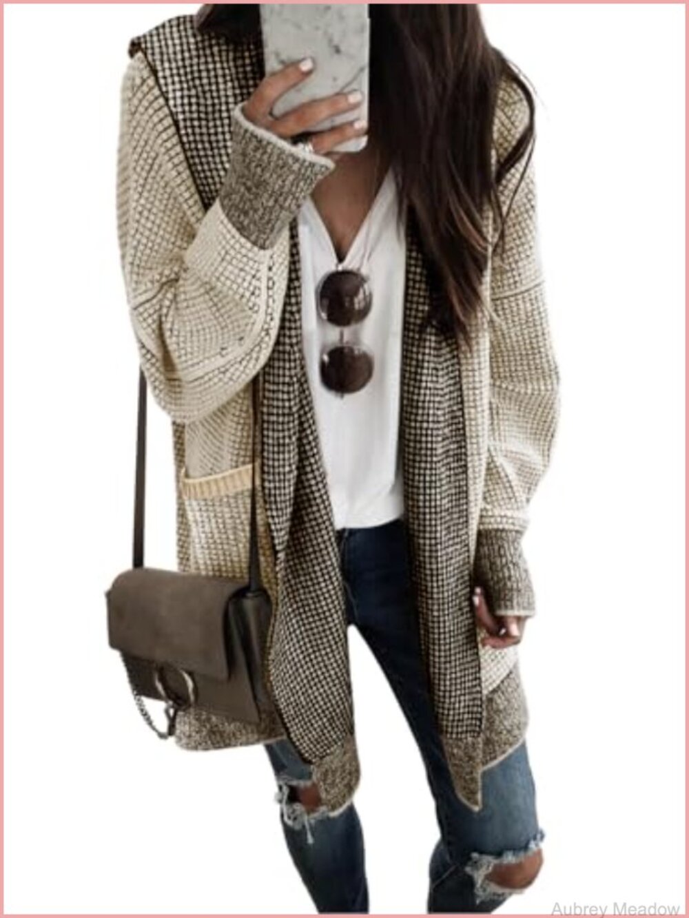 Oversized Hooded Open Front Cardigan Sweater Women Fall Chunky Knit
